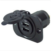 Marina / Barco / Coche Enchufe de cargador USB dual / Cargador de dos puertos USB Impermeable 2.1A \ 1A